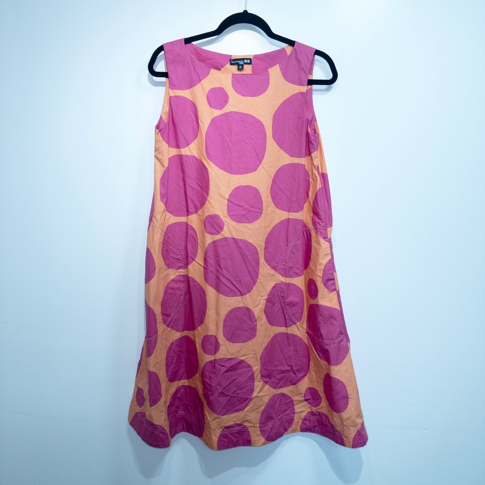 Marimekko Uniqlo Pink Orange Bubble Print Shift Dress XS
